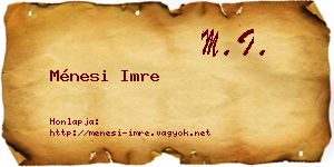 Ménesi Imre névjegykártya